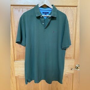 Tommy Hilfiger Men's Olive Green Polo Shirt Custom Fit Size XL